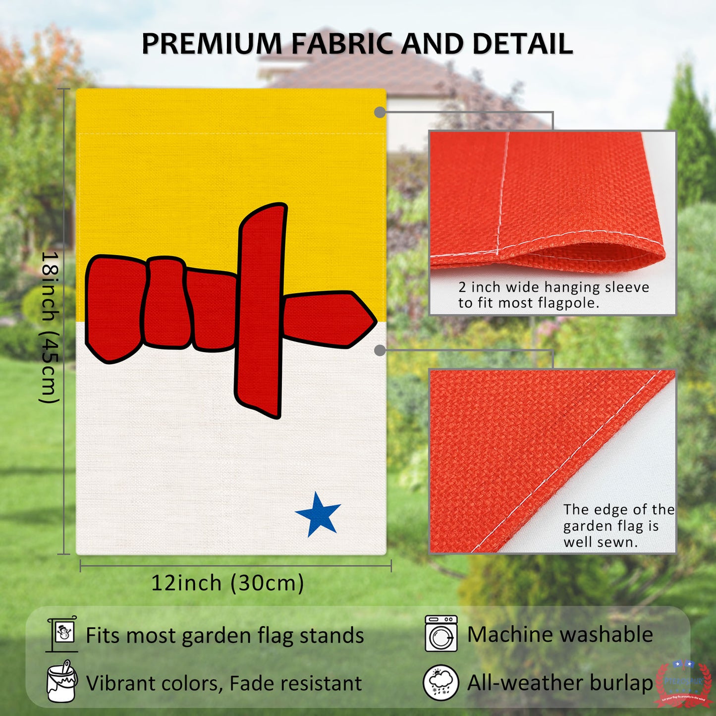PTEROSAUR Canada Nunavut Territory Garden Flag, 12x18 inch