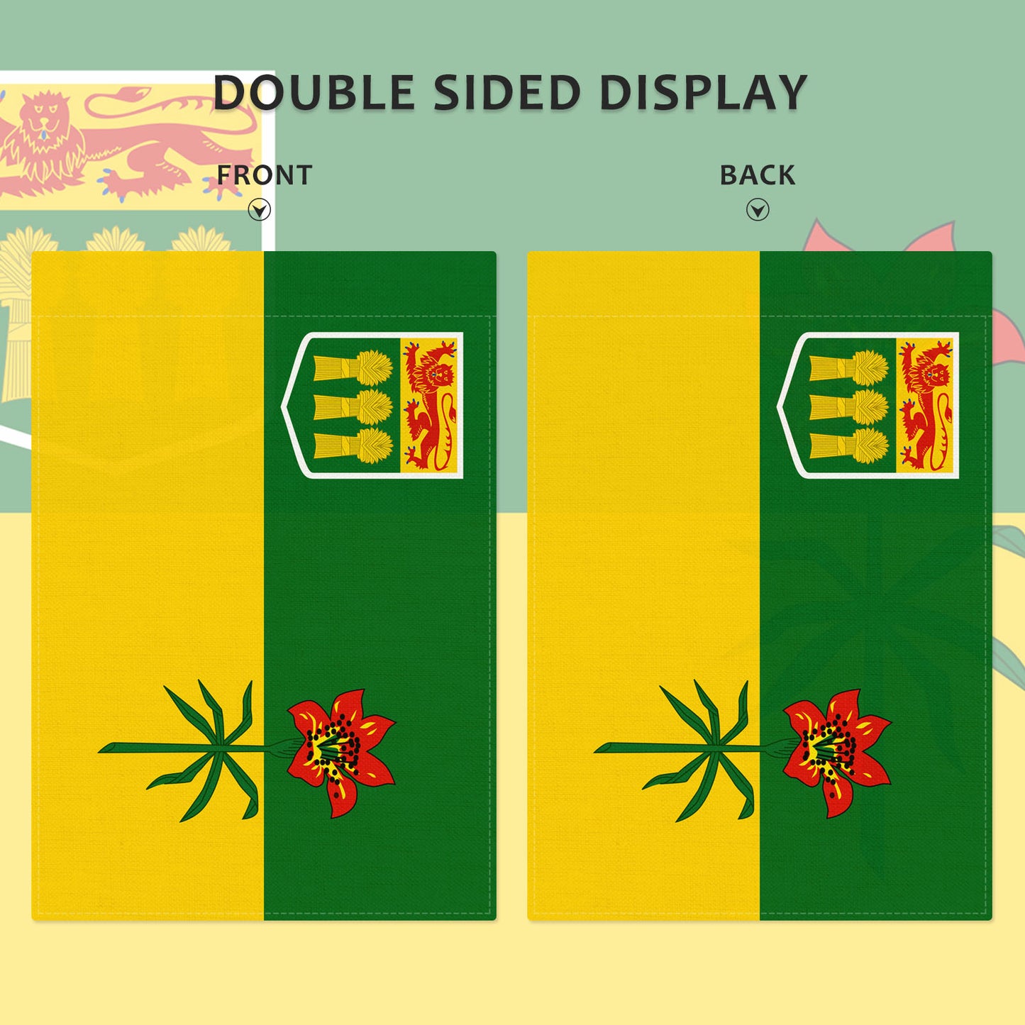PTEROSAUR Canada Saskatchewan Province Garden Flag, 12x18 inch