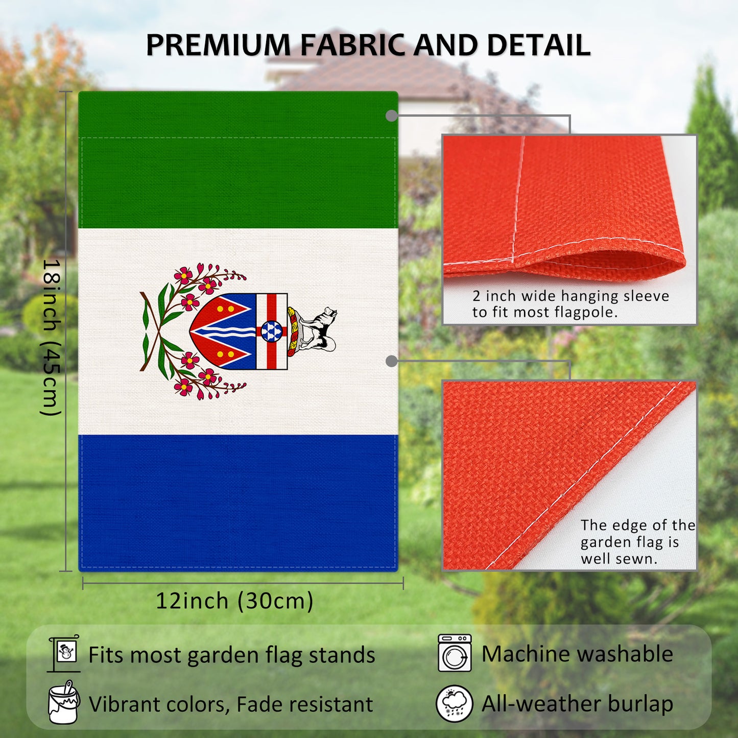 PTEROSAUR Canada Yukon Territory Garden Flag, 12x18 inch