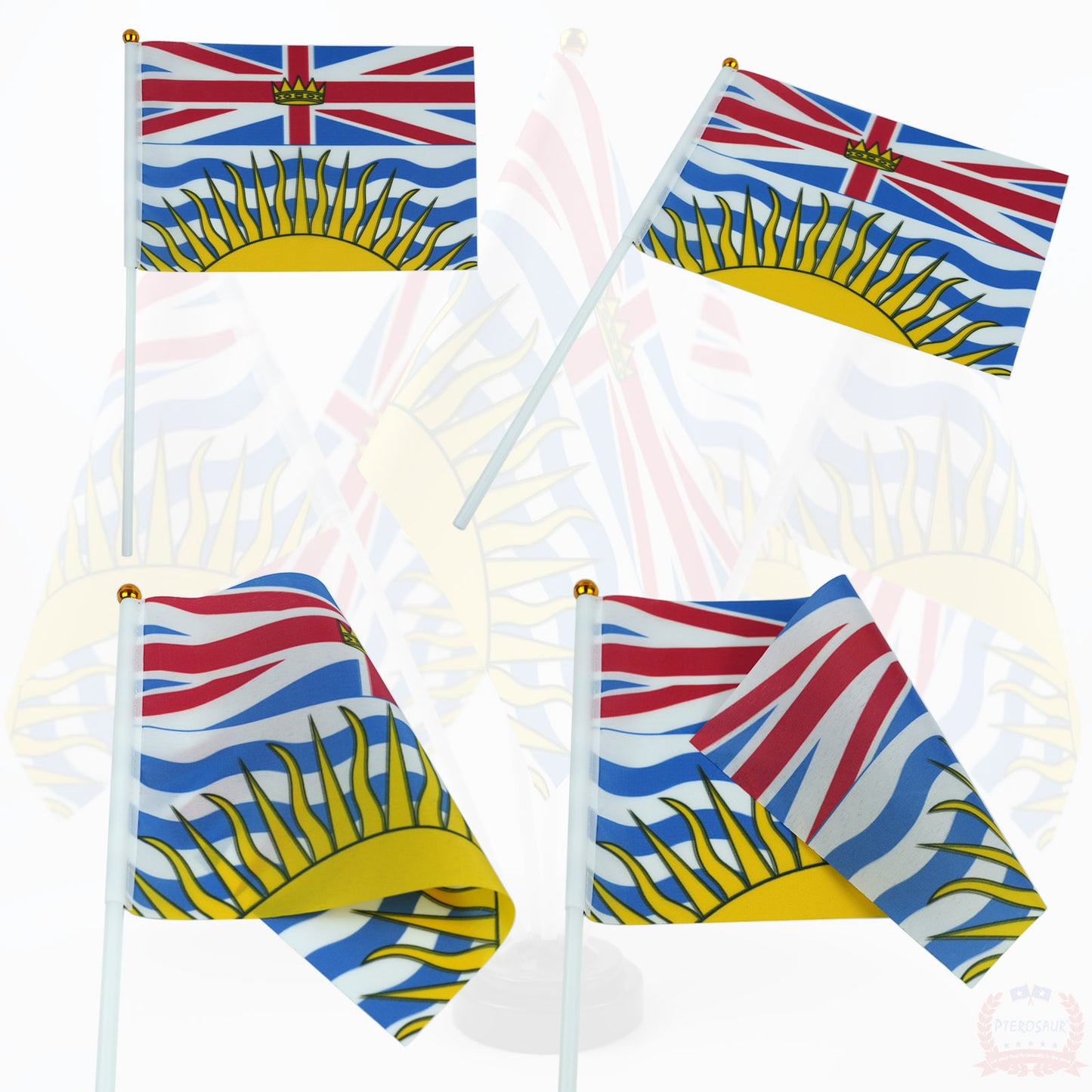 PTEROSAUR 14x21cm Canada British Columbia Province Hand Flag