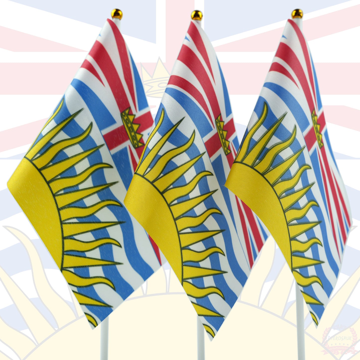 PTEROSAUR 14x21cm Canada British Columbia Province Hand Flag