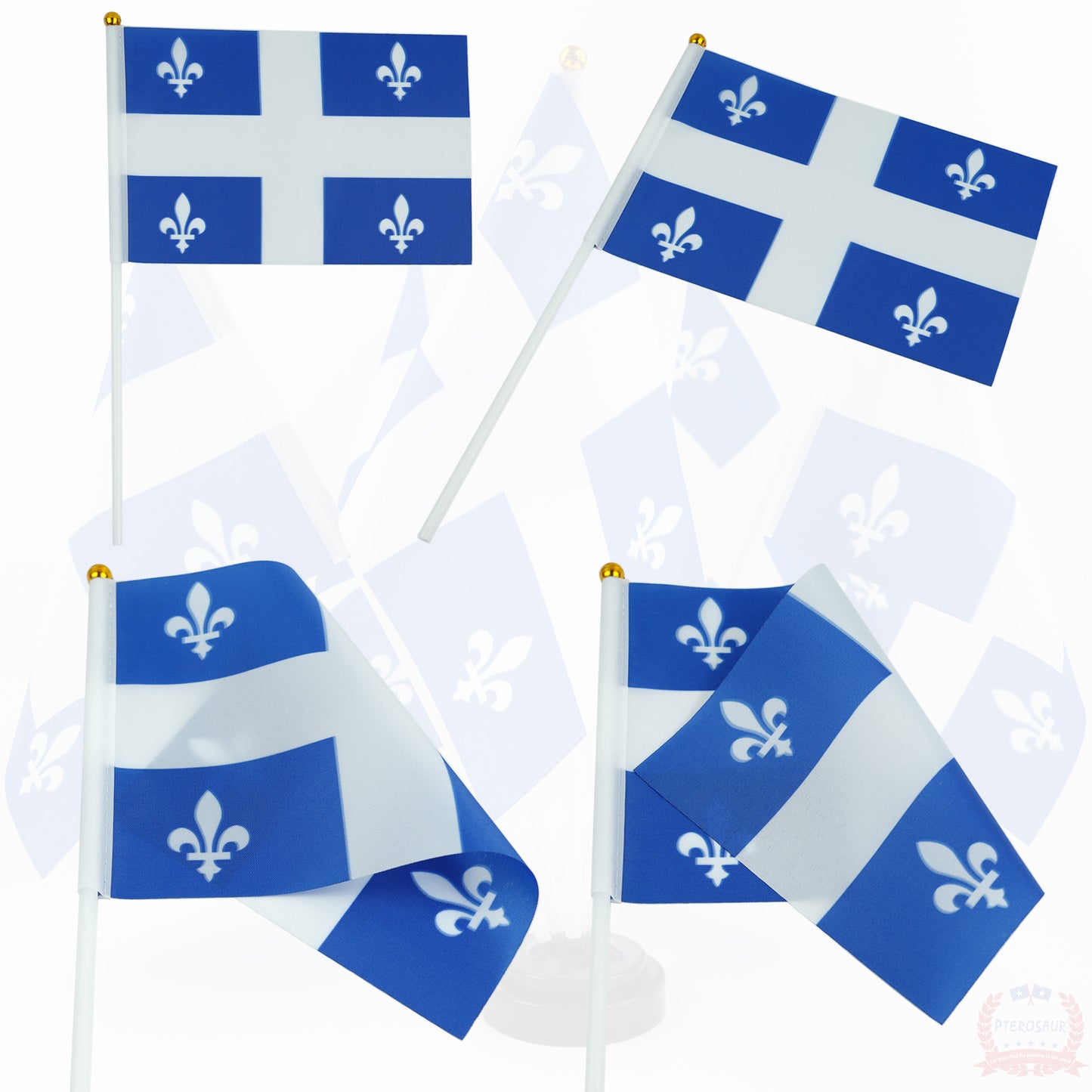 PTEROSAUR 14x21cm Canada Quebec Province Hand Flag