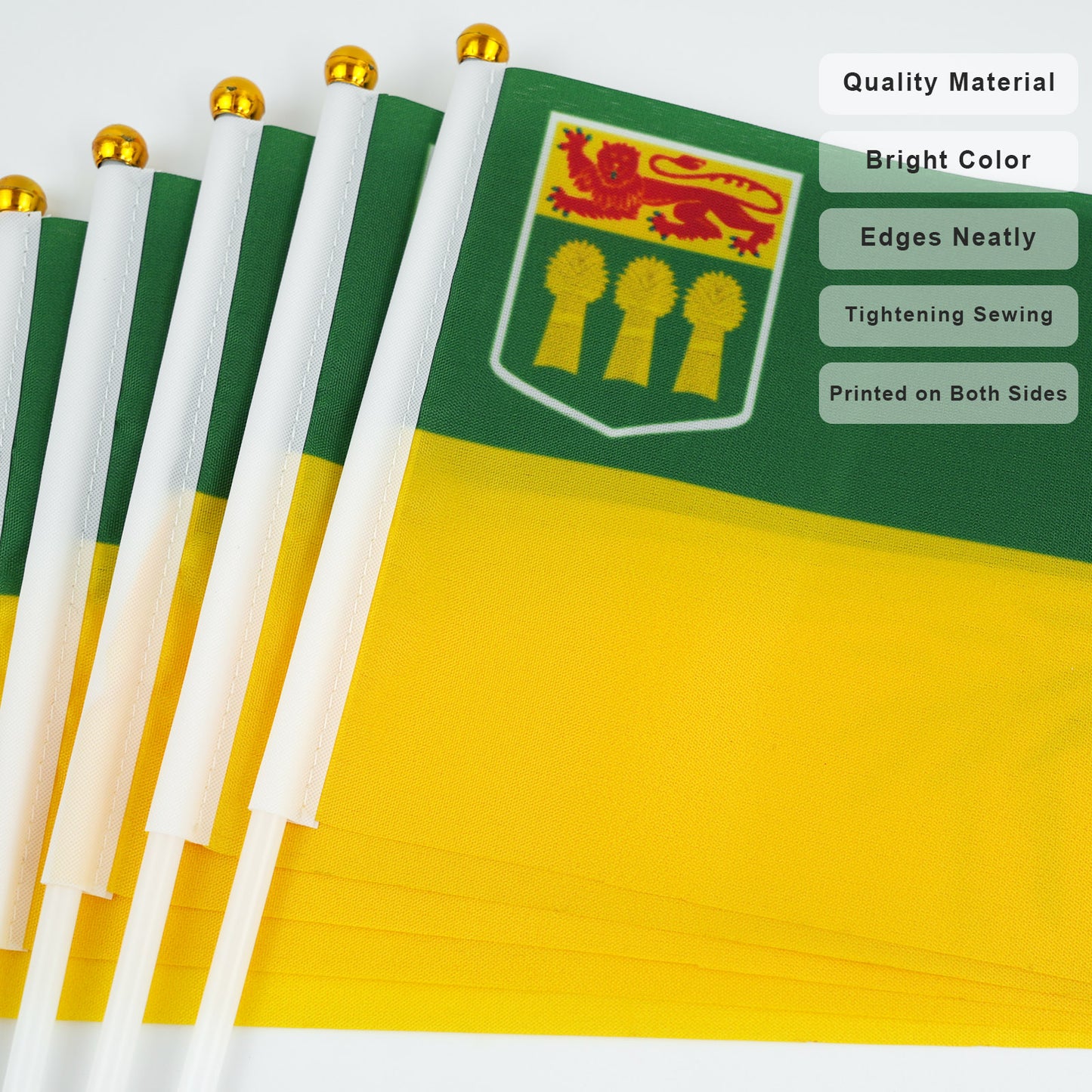 PTEROSAUR 5.5x8.2Inch Canada Saskatchewan Province Hand Flag