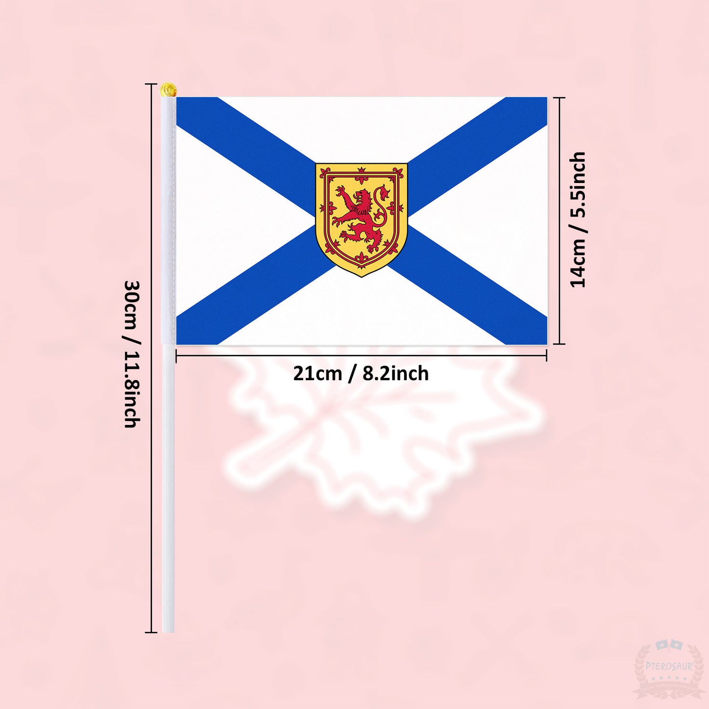 PTEROSAUR 14x21cm Canada Nova Scotia Province Hand Flag