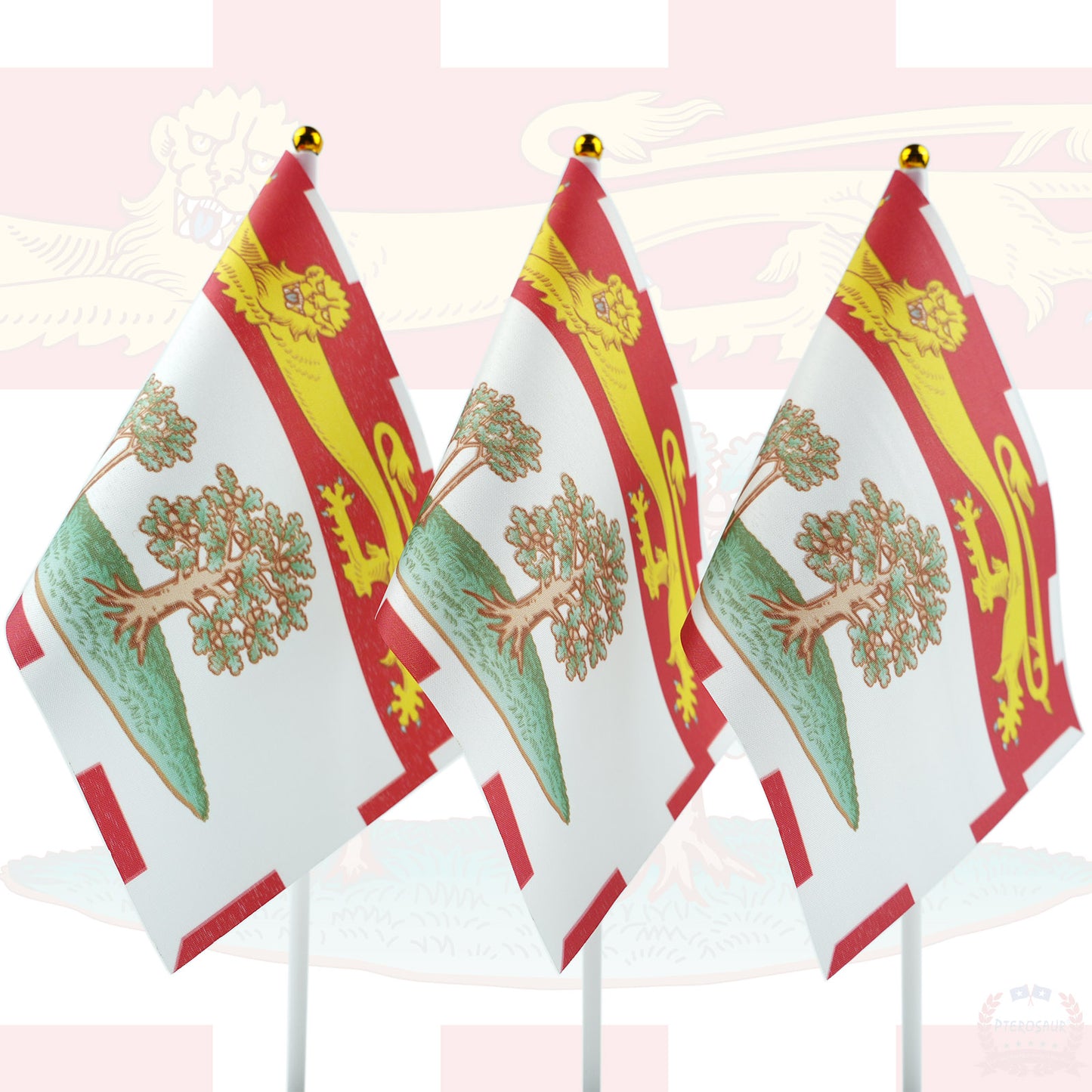 PTEROSAUR 14x21cm Canada Prince Edward Island Province Hand Flag