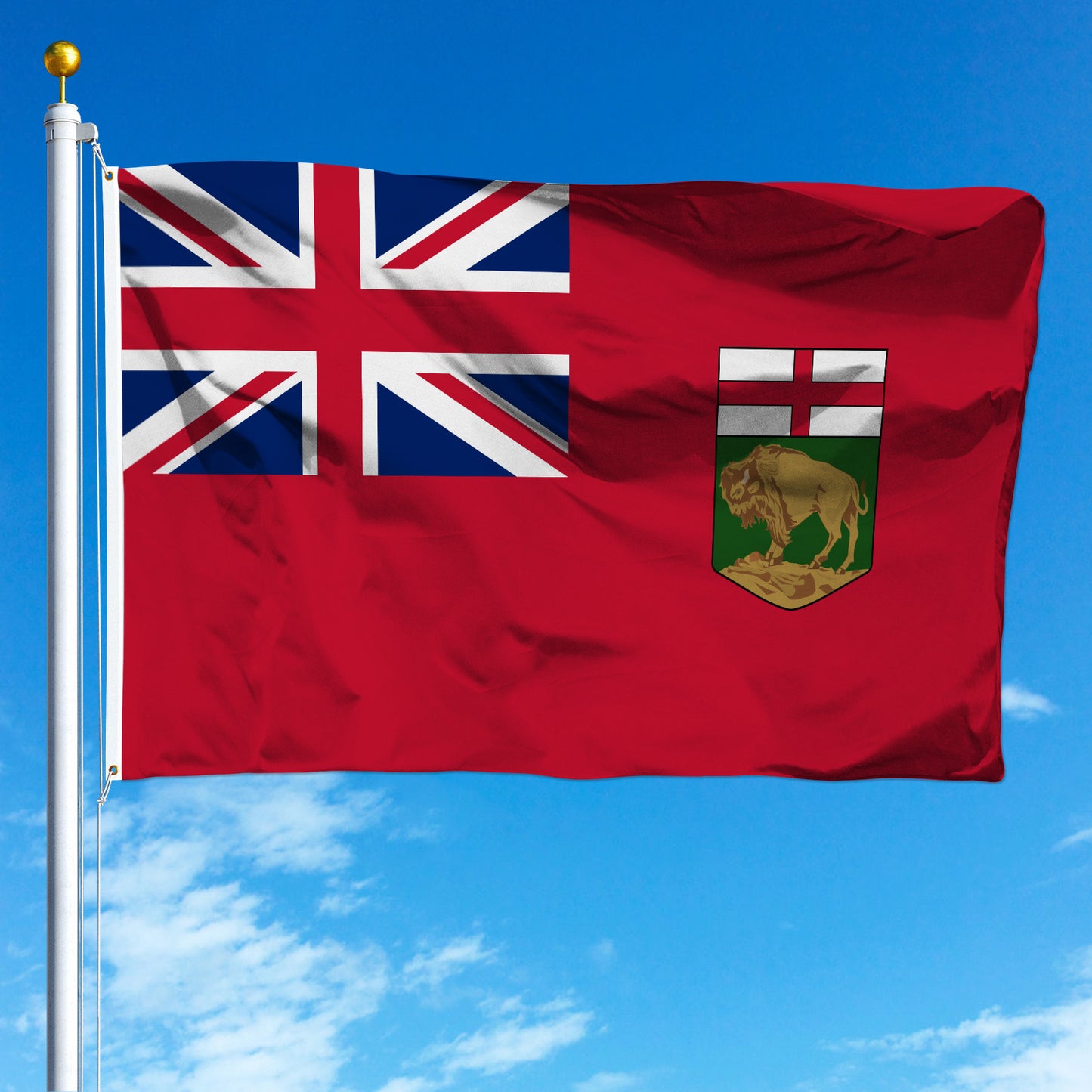 PTEROSAUR Canada Manitoba Province Flag, CA Canadian Manitoba Flag with Brass Grommets for Indoor Outdoor Decoration Banner