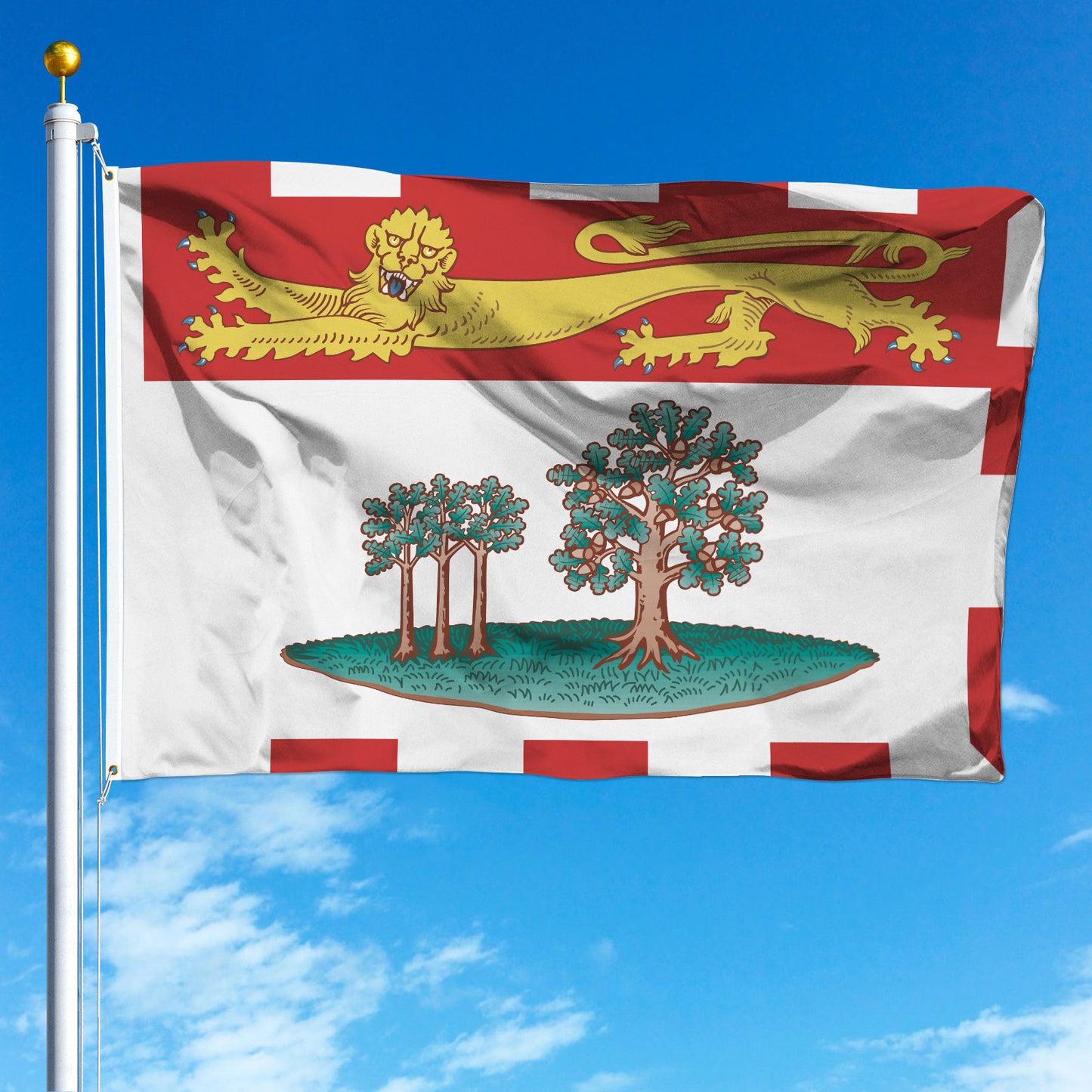 PTEROSAUR Canada Prince Edward Island Province Flag, CA Canadian Flag for Indoor and Outdoor Decoration Banner