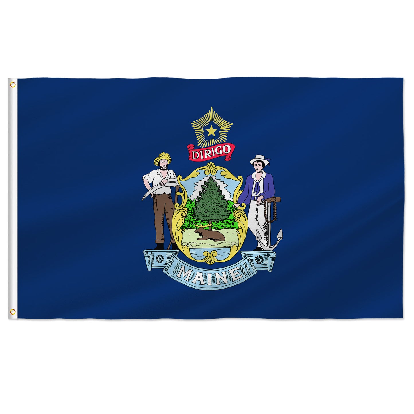 PTEROSAUR USA Maine Flag, US American Maine State Flag with Brass Grommets for Outdoor and Indoor Decoration Banner