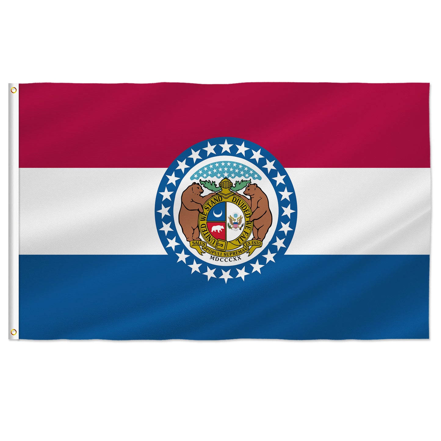 PTEROSAUR USA Missouri Flag, US American MO Missourian State Flag with Brass Grommets for Outdoor and Indoor Decoration Banner
