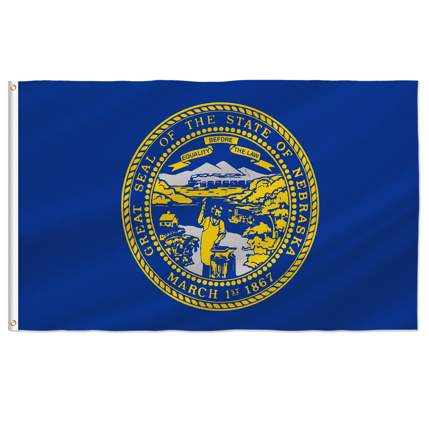 PTEROSAUR USA Nebraska Flag, US American NE Nebraskan State Flag with Brass Grommets for Outdoor and Indoor Decoration Banner