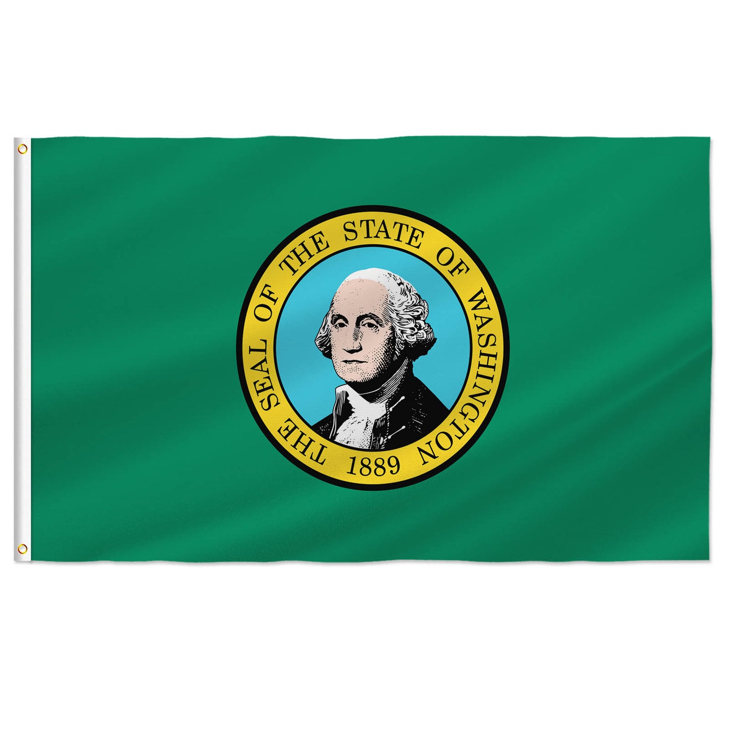 PTEROSAUR USA Washington Flag, US American WA Washington State Flag with Brass Grommets for Outdoor and Indoor Decoration Banner