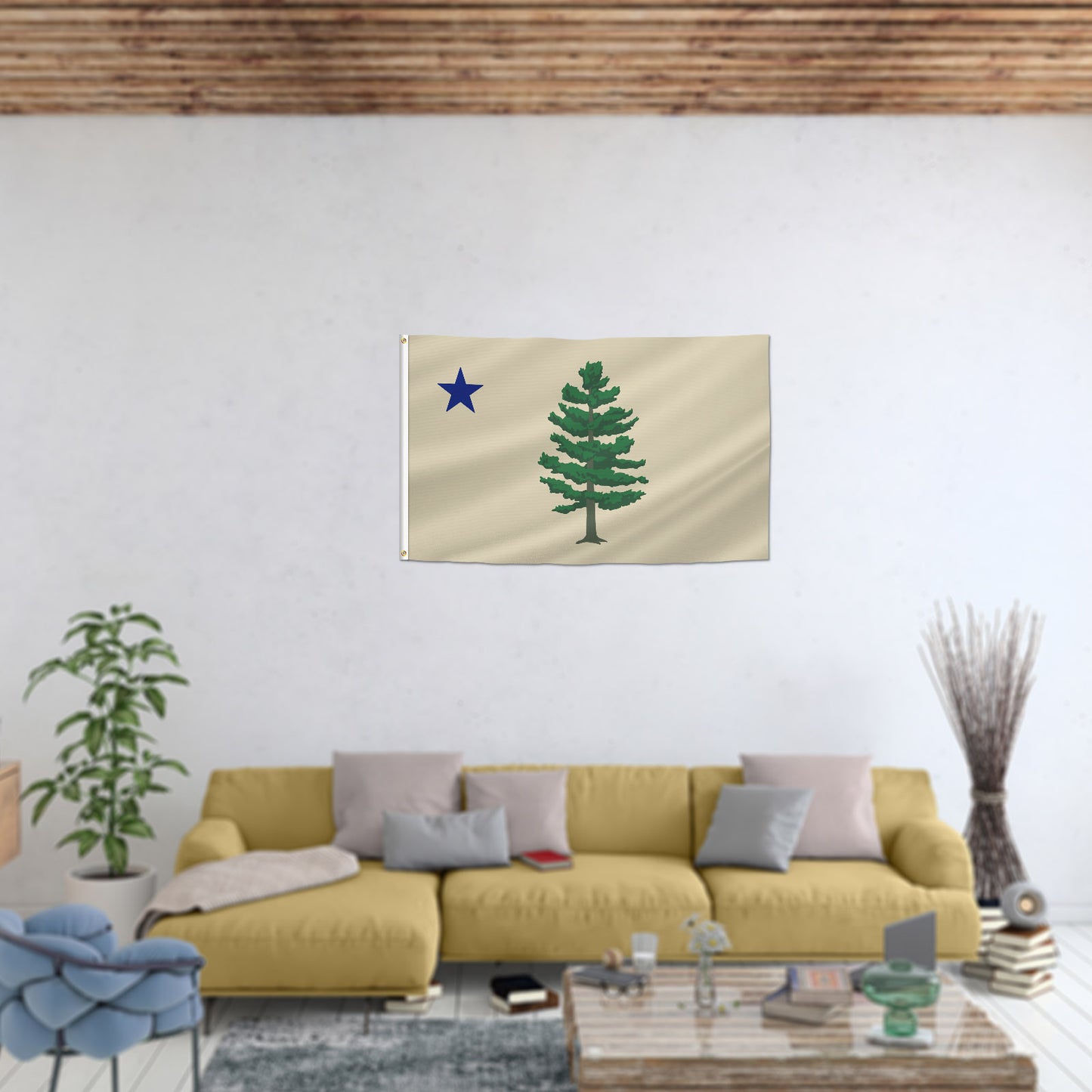 PTEROSAUR New Maine State Flag, 3x5 Ft 2024 Maine Flags, Polyester Flag with Brass Grommets Outdoor Indoor Decoration Banner