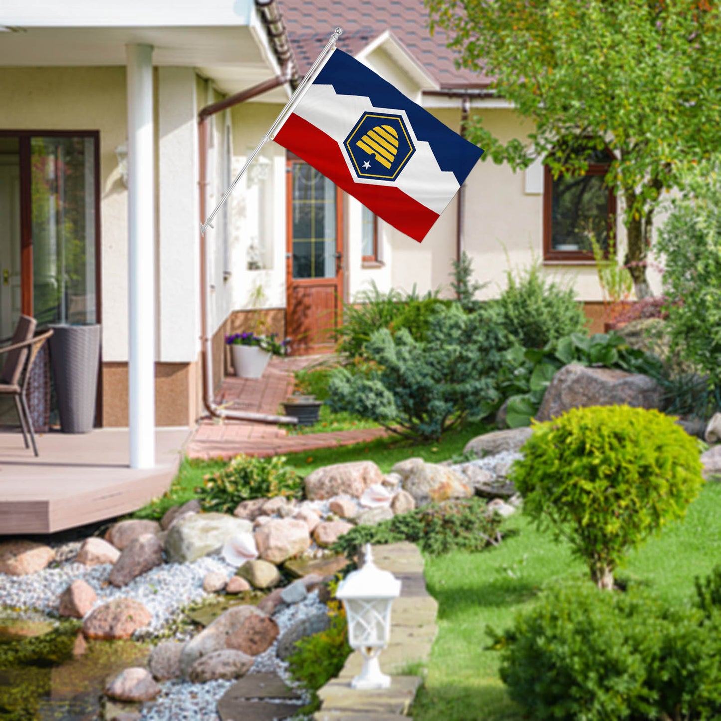 PTEROSAUR New Utah State Flag, US American Utah State Flag, Polyester Flag with Brass Grommets, Outdoor Indoor Decoration Banner