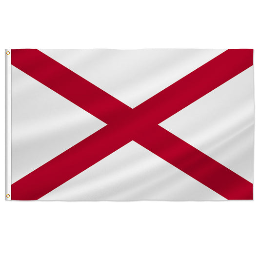 PTEROSAUR Alabama State Flag, US American Alabama Flag with Brass Grommets, Outdoor and Indoor Decoration Banner