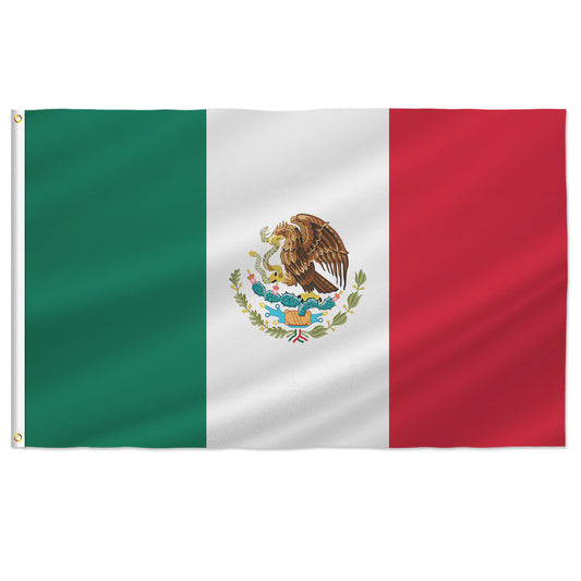 PTEROSAUR Mexico Flag, National Flag with Brass Grommets for Indoor Outdoor Decoration Banner