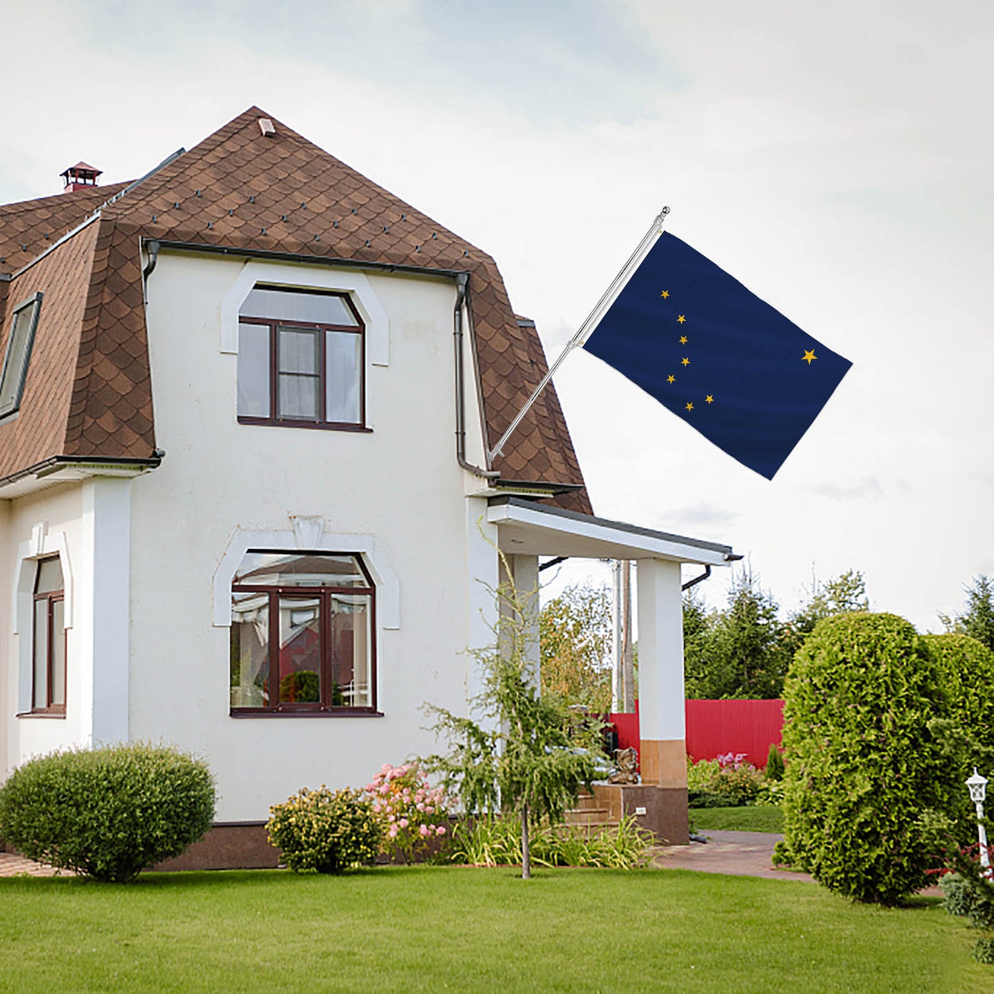 PTEROSAUR Alaska State Flag, US American Alaskan Alaska Flag with Brass Grommets, Outdoor and Indoor Decoration Banner