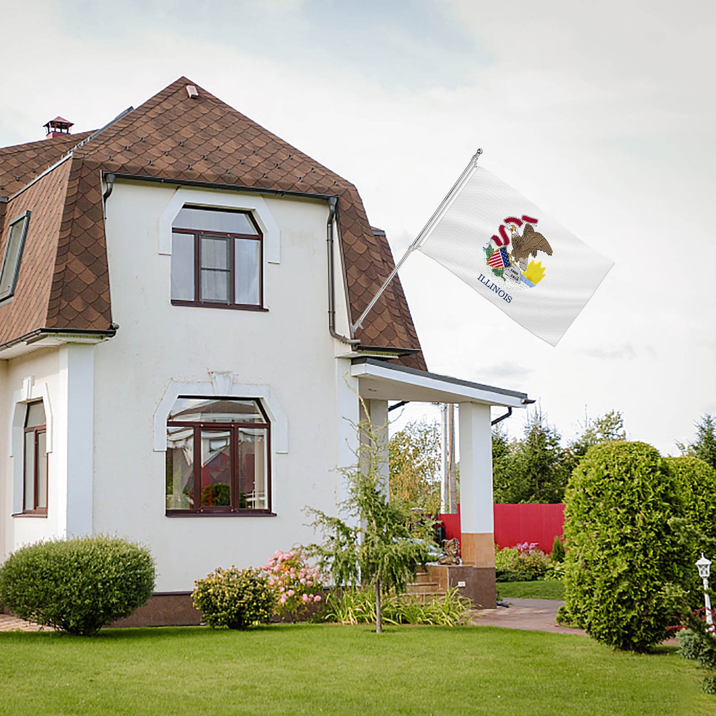 PTEROSAUR USA Illinois Flag, US American IL Illinois State Flag with Brass Grommets for Outdoor and Indoor Decoration Banner