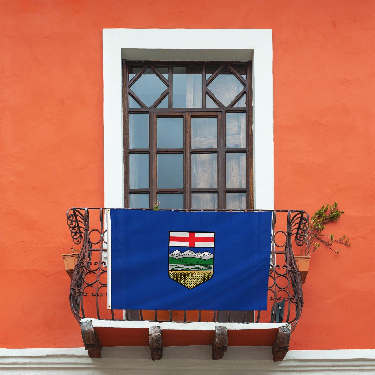 PTEROSAUR Canada Alberta Province Flag, CA Canadian Alberta Flag with Brass Grommets for Indoor Outdoor Decoration Banner