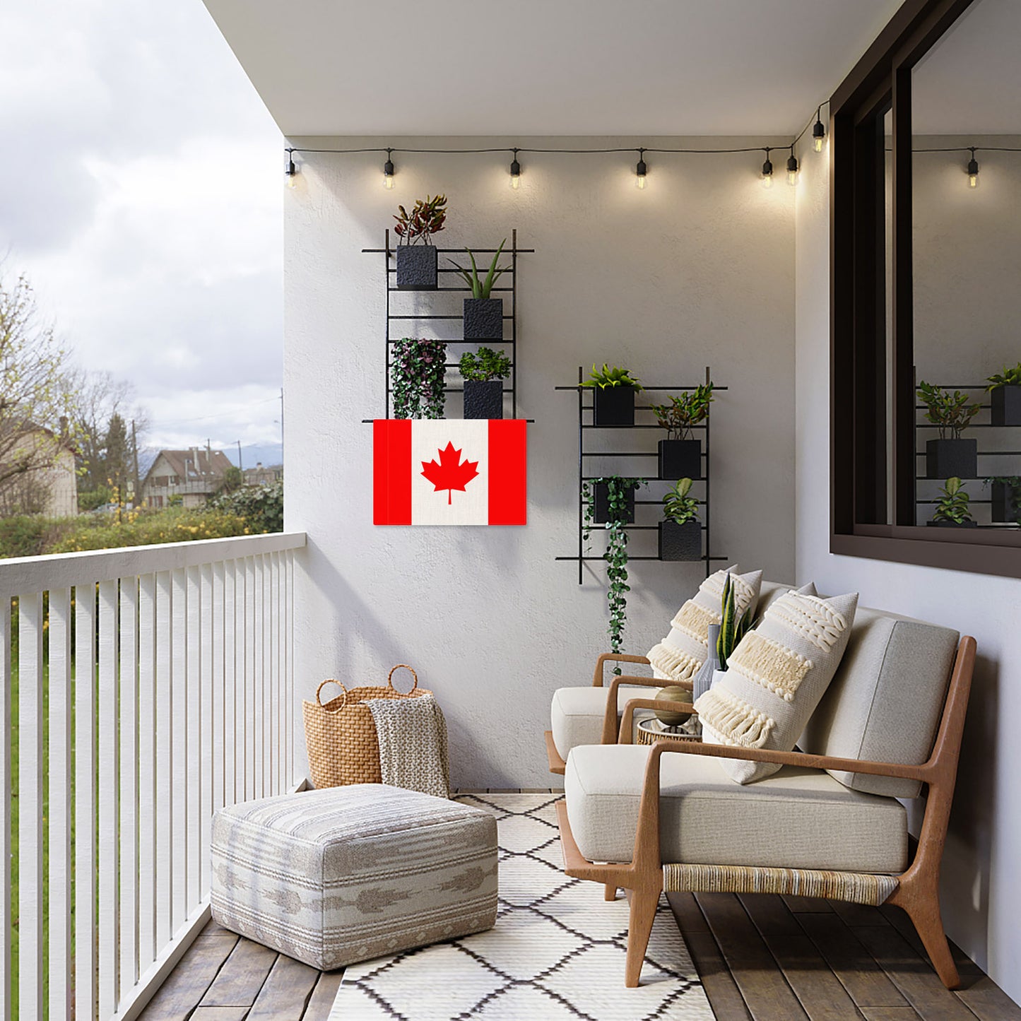 PTEROSAUR Canada Garden Flag, 12.5x18 inch Double Sided Canadian Small Flag, for House Yard Lawn Outdoor Decoration Banner