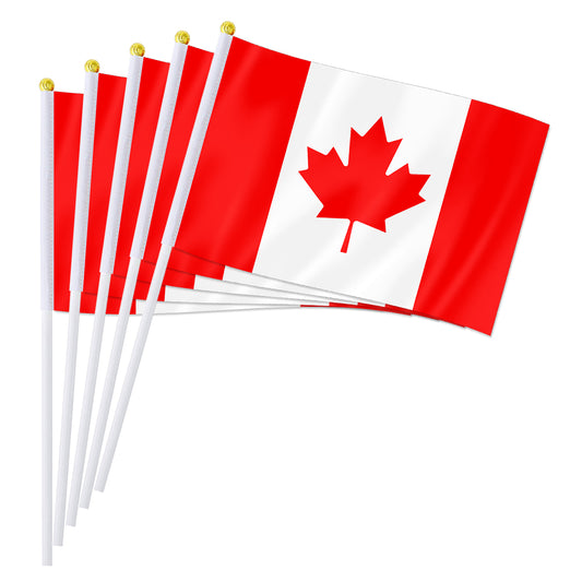 PTEROSAUR 14*21cm Canada Hand Flag, World International CA Canada Canadian National Hand Held Small Waving Flag Desk Decor Gifts