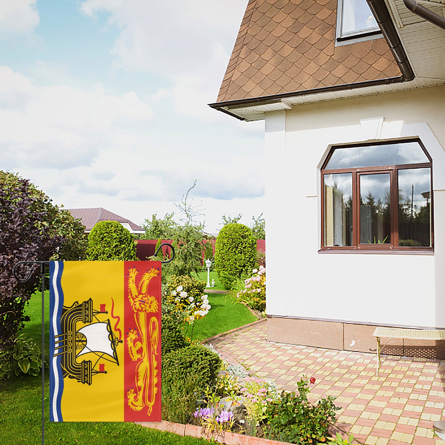 PTEROSAUR Canada New Brunswick Province Garden Flag, 12x18 inch