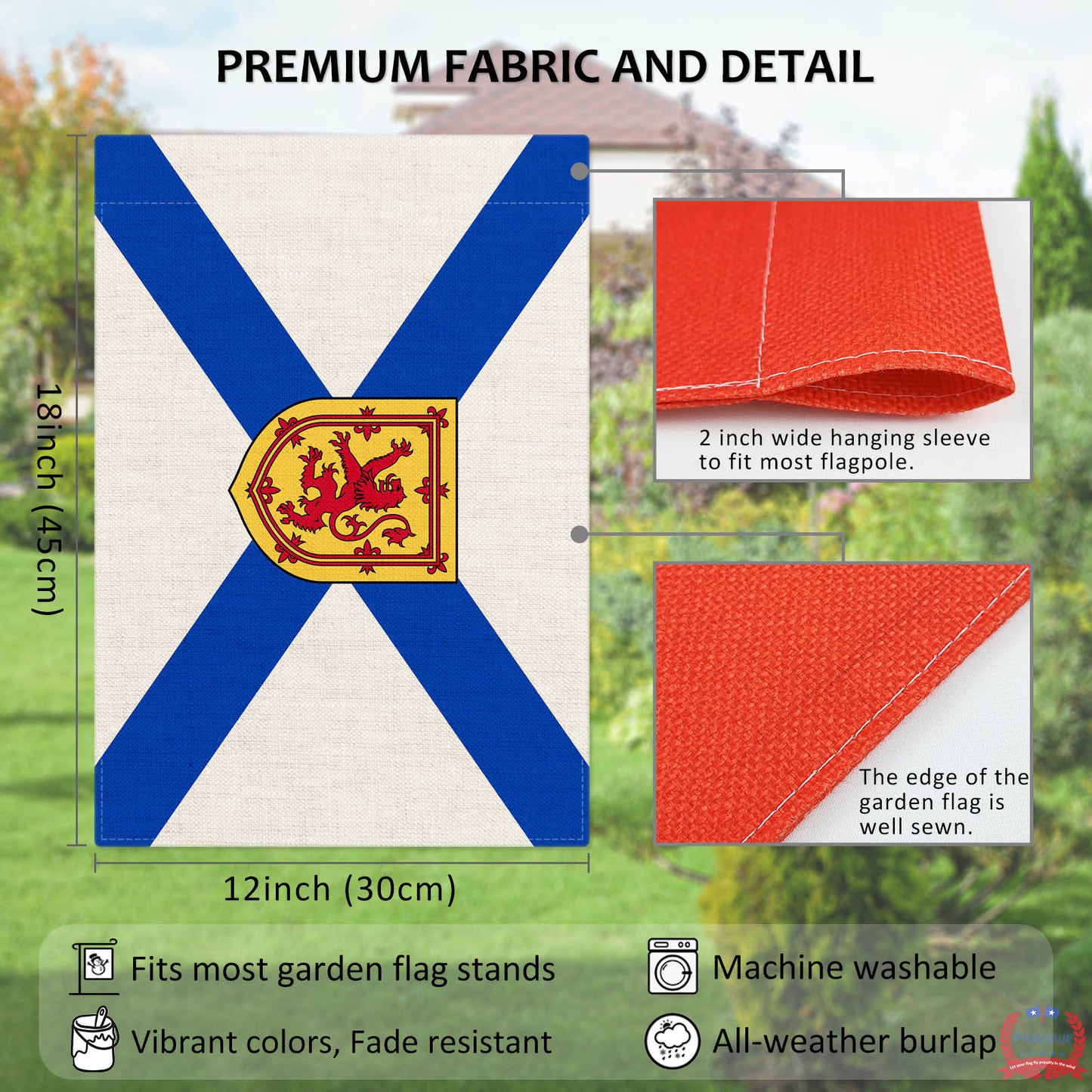PTEROSAUR Canada Nova Scotia Province Garden Flag, 12x18 inch