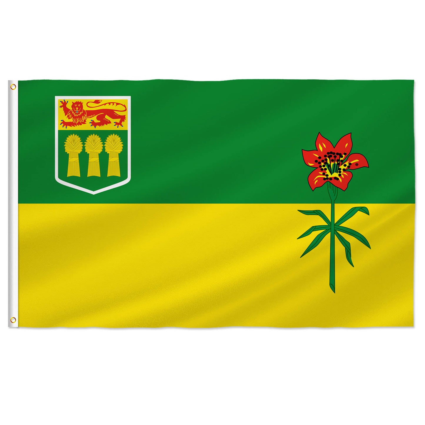 PTEROSAUR Canada Saskatchewan Province Flag, CA Canadian Saskatchewan Flag for Indoor Outdoor Decoration Banner