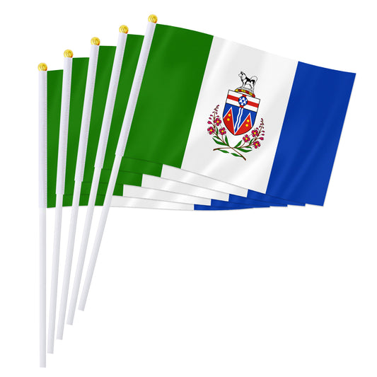 PTEROSAUR 5.5x8.2 Inch Canada Yukon Territory Hand Flag