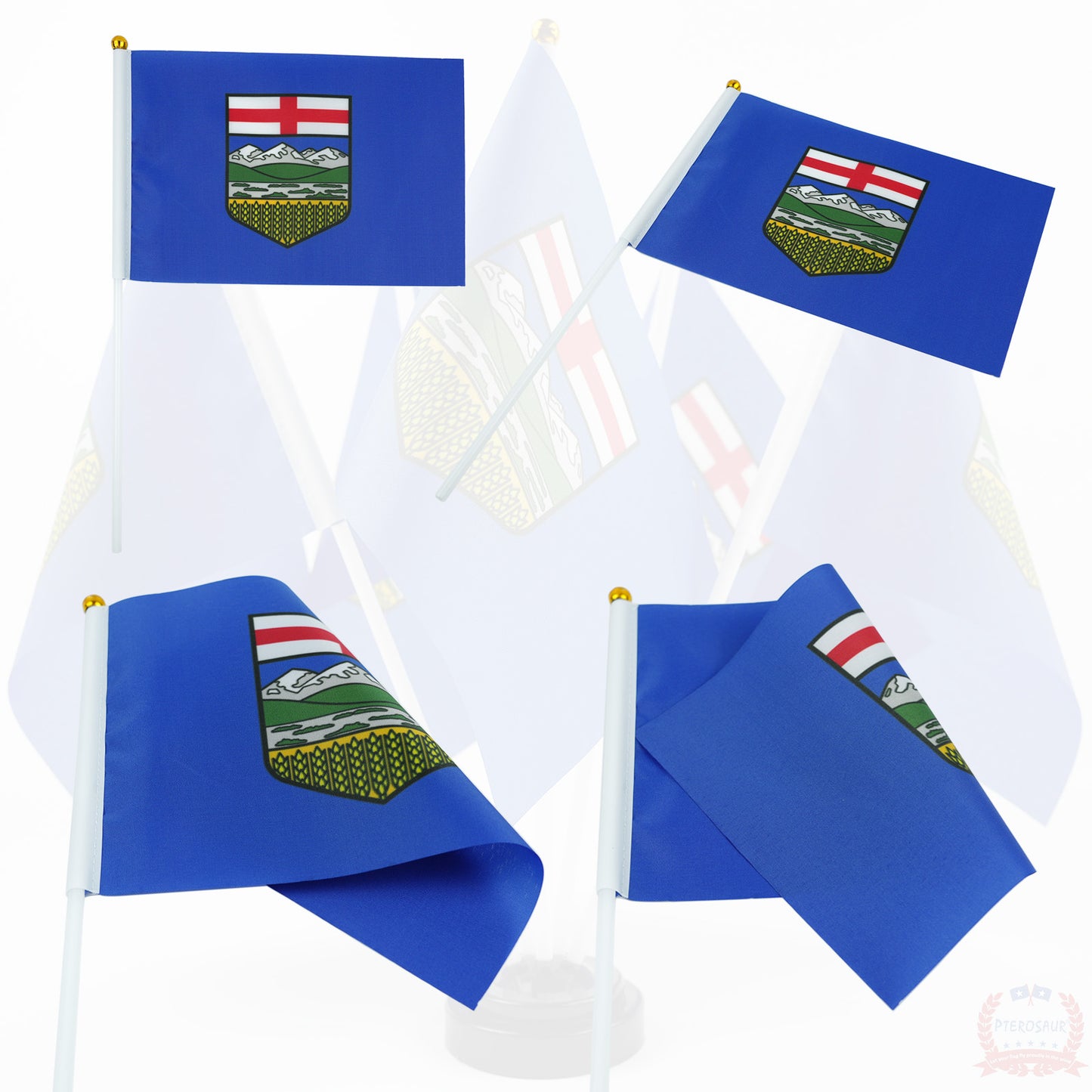 PTEROSAUR 14x21cm Canada Alberta Province Hand Flag
