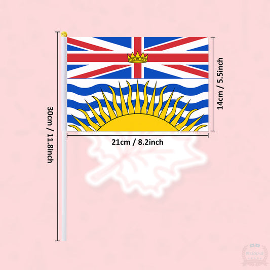 PTEROSAUR 14x21cm Canada British Columbia Province Hand Flag