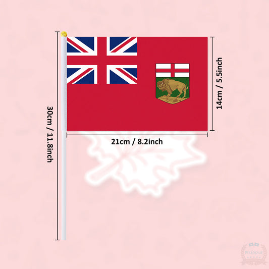 PTEROSAUR 14x21cm Canada Manitoba Province Hand Flag