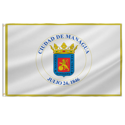 Nicaragua Managua Flag, Nicaraguan Autonomous Region Flags, Brass Grommets Indoor Outdoor Decoration Banner