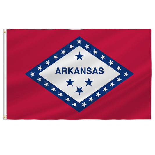 PTEROSAUR Arkansas Flag, US American Arkansas Flag with Brass Grommets, Outdoor and Indoor Decoration Banner