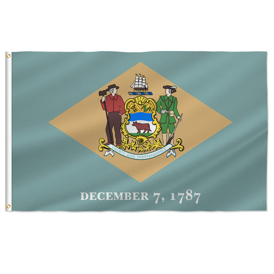 PTEROSAUR USA Delaware Flag, US American DE Delawarean State Flag with Brass Grommets for Outdoor and Indoor Decoration Banner