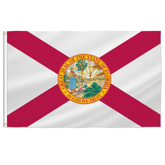 PTEROSAUR USA Florida Flag, US American Florida State Flag with Brass Grommets for Outdoor and Indoor Decoration Banner