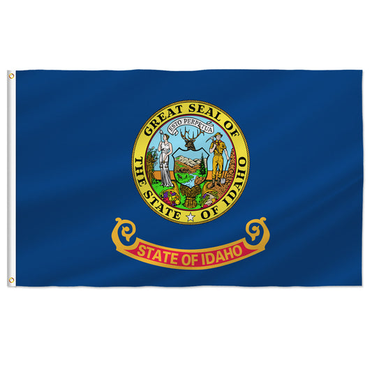 PTEROSAUR USA Idaho Flag, US American ID Idahoan State Flag with Brass Grommets for Outdoor and Indoor Decoration Banner