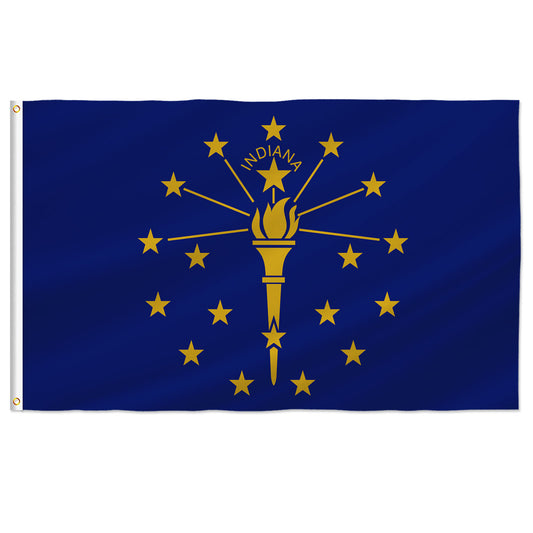 PTEROSAUR USA Indiana Flag, US American IN Indiana State Flag with Brass Grommets for Outdoor and Indoor Decoration Banner