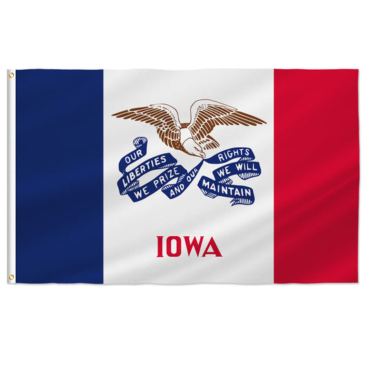PTEROSAUR USA Iowa Flag, US American IA Iowa State Flag with Brass Grommets for Outdoor and Indoor Decoration Banner