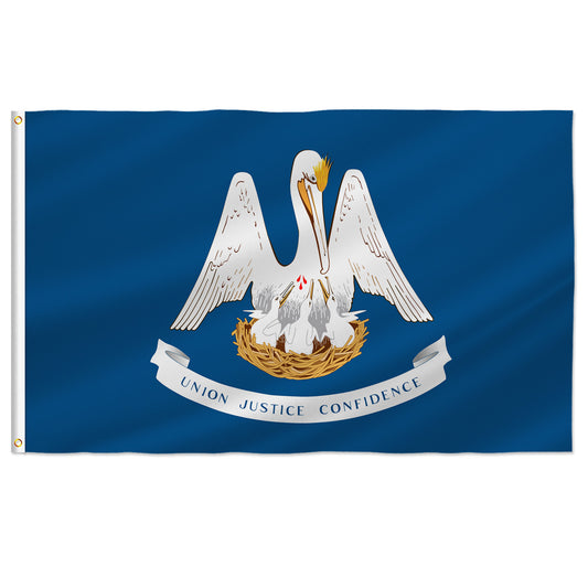 PTEROSAUR USA Louisiana Flag, US American LA Louisianian State Flag with Brass Grommets for Outdoor and Indoor Decoration Banner