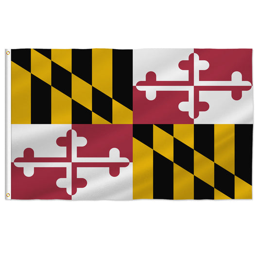 PTEROSAUR USA Maryland Flag, US American MD Maryland State Flag with Brass Grommets for Outdoor and Indoor Decoration Banner