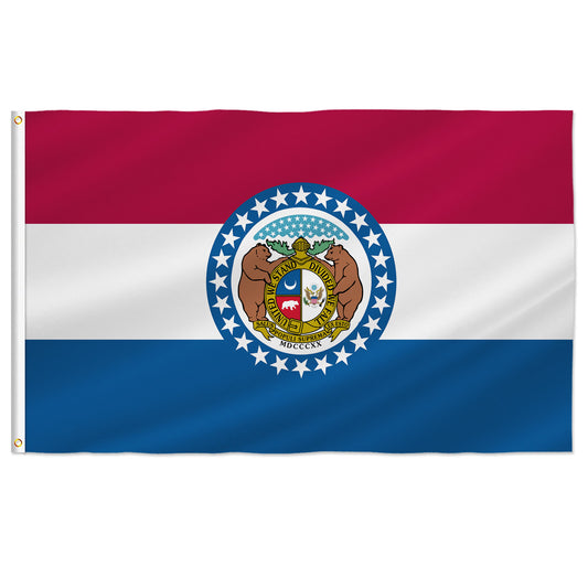 PTEROSAUR USA Missouri Flag, US American MO Missourian State Flag with Brass Grommets for Outdoor and Indoor Decoration Banner