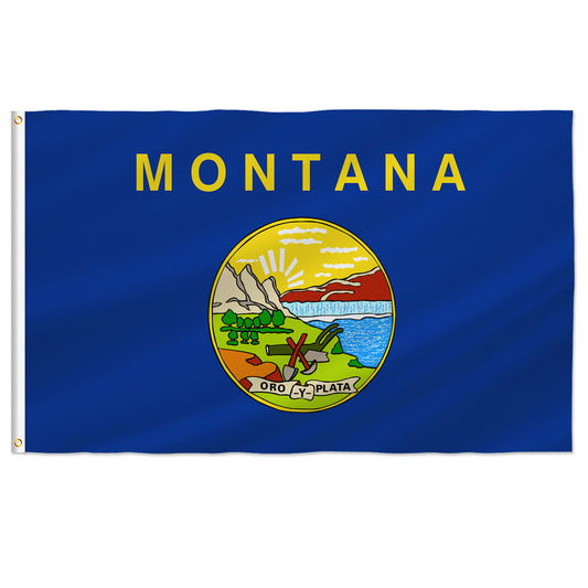 PTEROSAUR USA Montana Flag, US American MT Montana State Flag with Brass Grommets for Outdoor and Indoor Decoration Banner