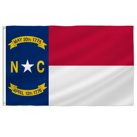 PTEROSAUR USA North Carolina Flag, US American NC North Carolina State Flag with Brass Grommets for Outdoor Indoor Decor Banner
