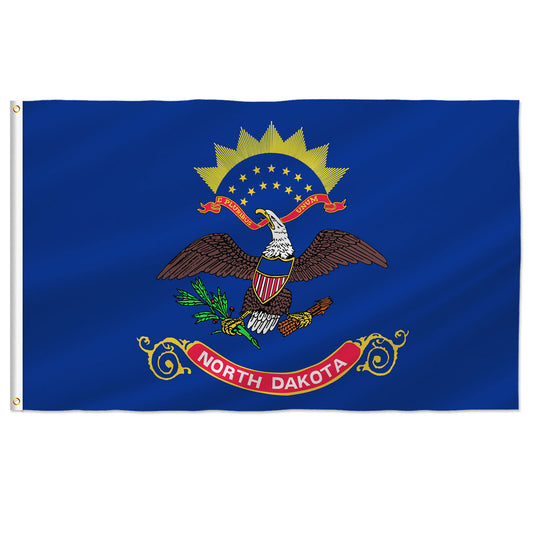 PTEROSAUR USA North Dakota Flag, US American ND North Dakota State Flag with Brass Grommets for Outdoor and Indoor Decor Banner