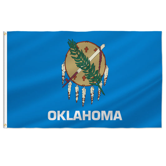 PTEROSAUR USA Oklahoma Flag, US American OK Oklahoman State Flag with Brass Grommets for Outdoor and Indoor Decoration Banner