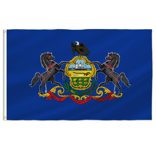 PTEROSAUR USA Pennsylvania Flag, US American PA Pennsylvanian State Flag with Brass Grommets for Outdoor and Indoor Decor Banner