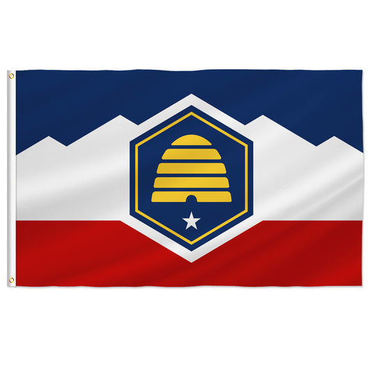 PTEROSAUR New Utah State Flag, US American Utah State Flag, Polyester Flag with Brass Grommets, Outdoor Indoor Decoration Banner