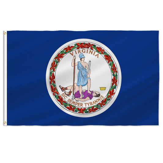 PTEROSAUR USA Virginia Flag, US American VA Virginia State Flag with Brass Grommets for Outdoor and Indoor Decoration Banner