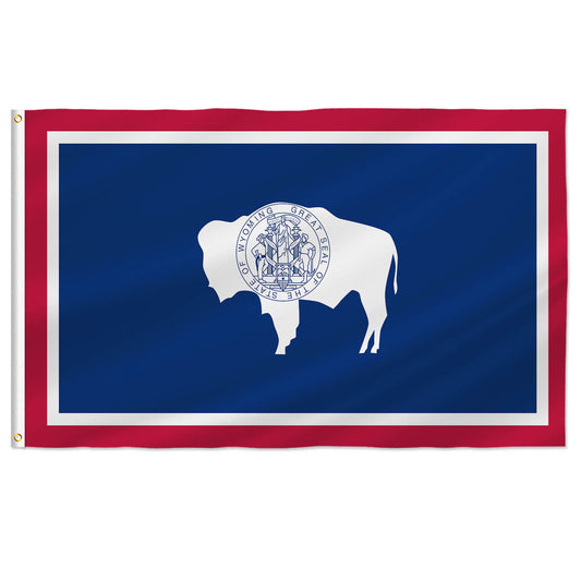 PTEROSAUR USA Wyoming Flag, US American WY Wyoming State Flag with Brass Grommets for Outdoor and Indoor Decoration Banner
