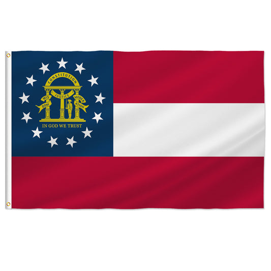 PTEROSAUR USA Georgia Flag, US American GA Georgia State Flag with Brass Grommets for Outdoor and Indoor Decoration Banner